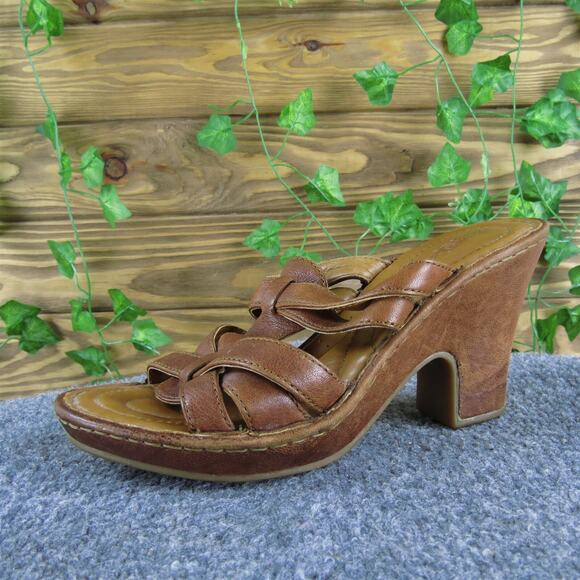 Born Women's Crown Slide Brown Leather Sz 8 Medium Gently Used 2025 - Picture 1 of 8